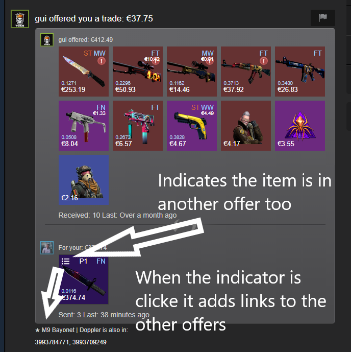 Item in-offer indicator