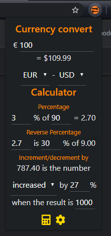 New extension popup calculator